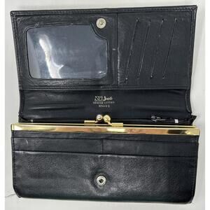 Vintage Retro Jacob Genuine Leather Wallet Clutch Women's Black Coin Purse